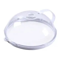 Protection anti-éclaboussures pour micro-ondes, couvercle de cuisson résistant aux hautes températures avec évent vapeur et poignée, couvercle transparent pour assiette 5