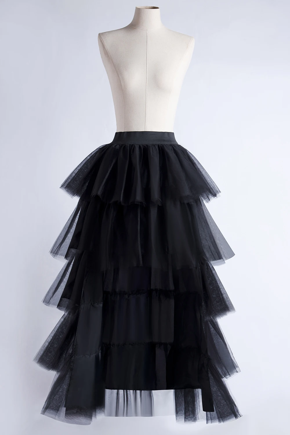 BABYONLINE High-Low-Tüllrock, gestufte Rüschen, asymmetrischer Ballrock, Punk-Tüllkleid unter Petticoat, lässiges Ball-Party-Outfit – Detail 8