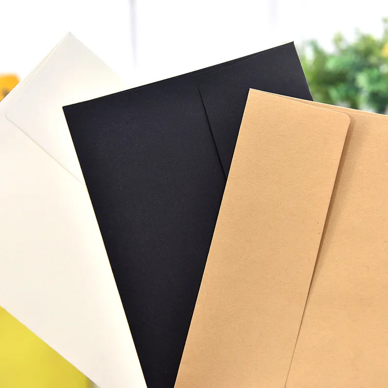 Kraft Paper Envelopes Mailing Envelopes Mailing Bags 10pcs/pack 17.5x12.5cm kraft white black paper Envelope Message Card Letter Stationary Storage Paper Gift