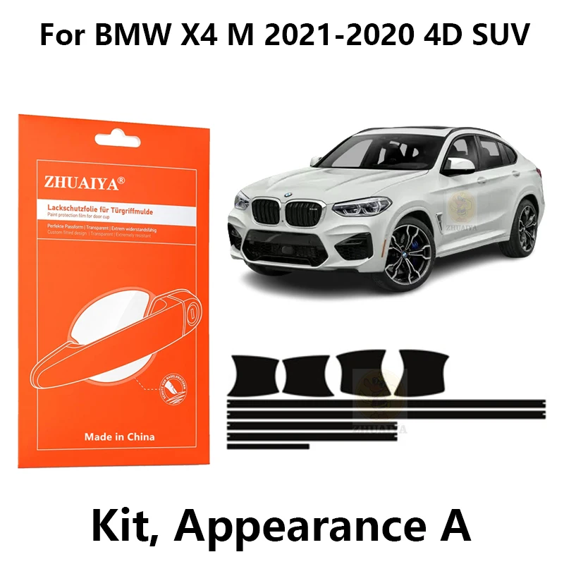 

Защитная пленка ZHUAIYA для красок дверной ручки, ТПУ PPF для BMW X4 M 2021-2020 4D SUV, автомобильные аксессуары