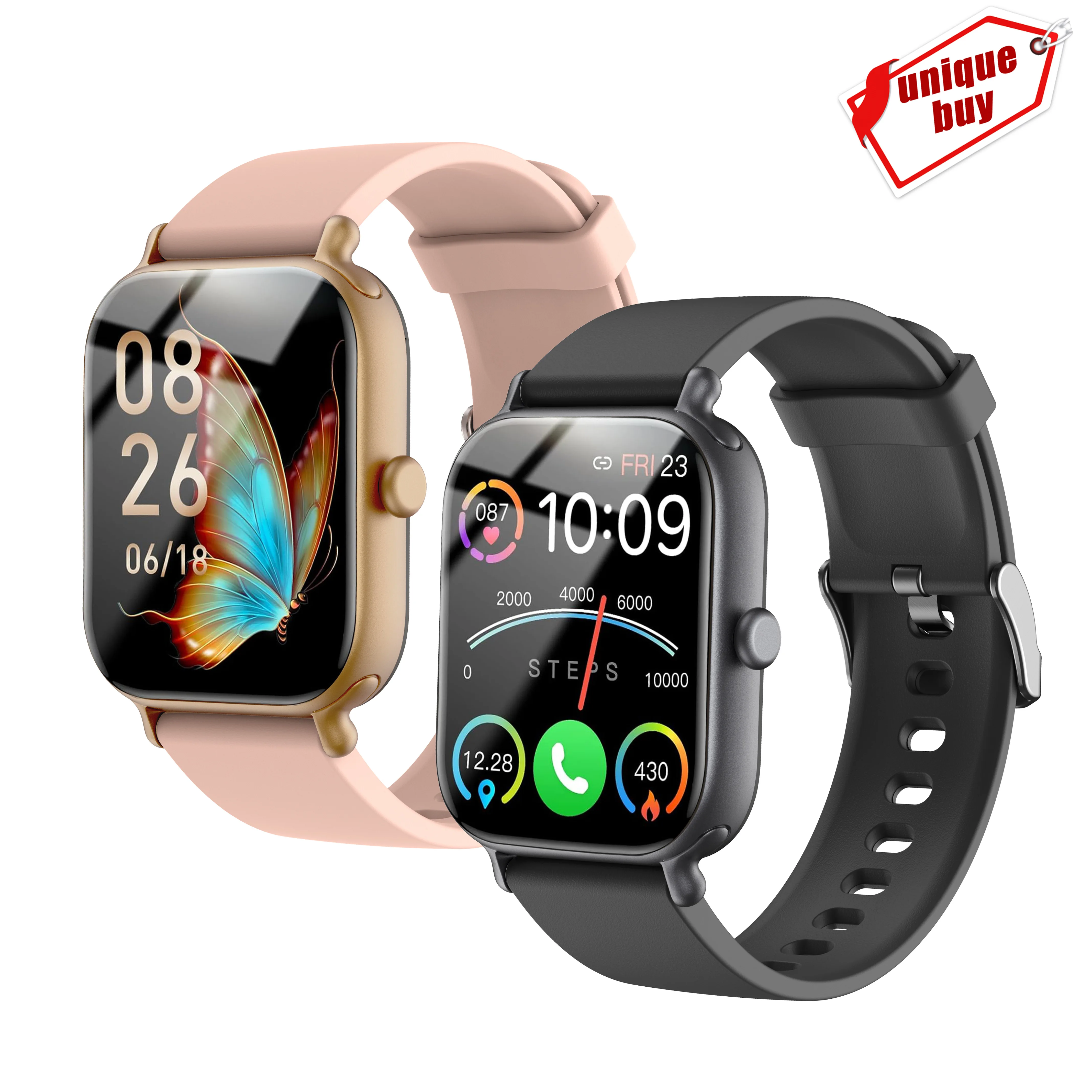Умные часы для мужчин и женщин, 1,95 дюйма, Bluetooth, водозащита IP68, 100 + спортивные режимы, пульсометр, для IOS и Android