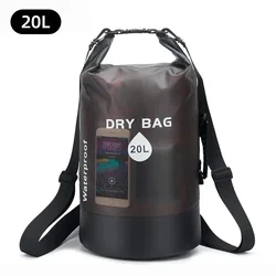 Waterproof Dry Bag Backpack for Outdoor Activities - 10L/20L Capacity (20L Black)
