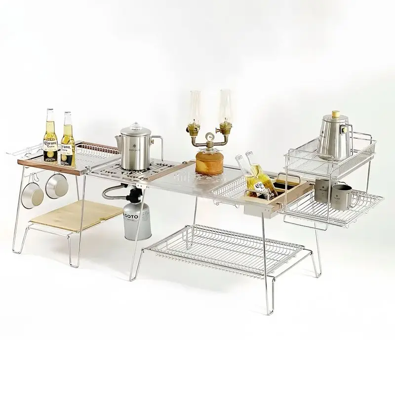 ステンレス製収納ボックス,浅いバスケット,ハンガーフック,屋外