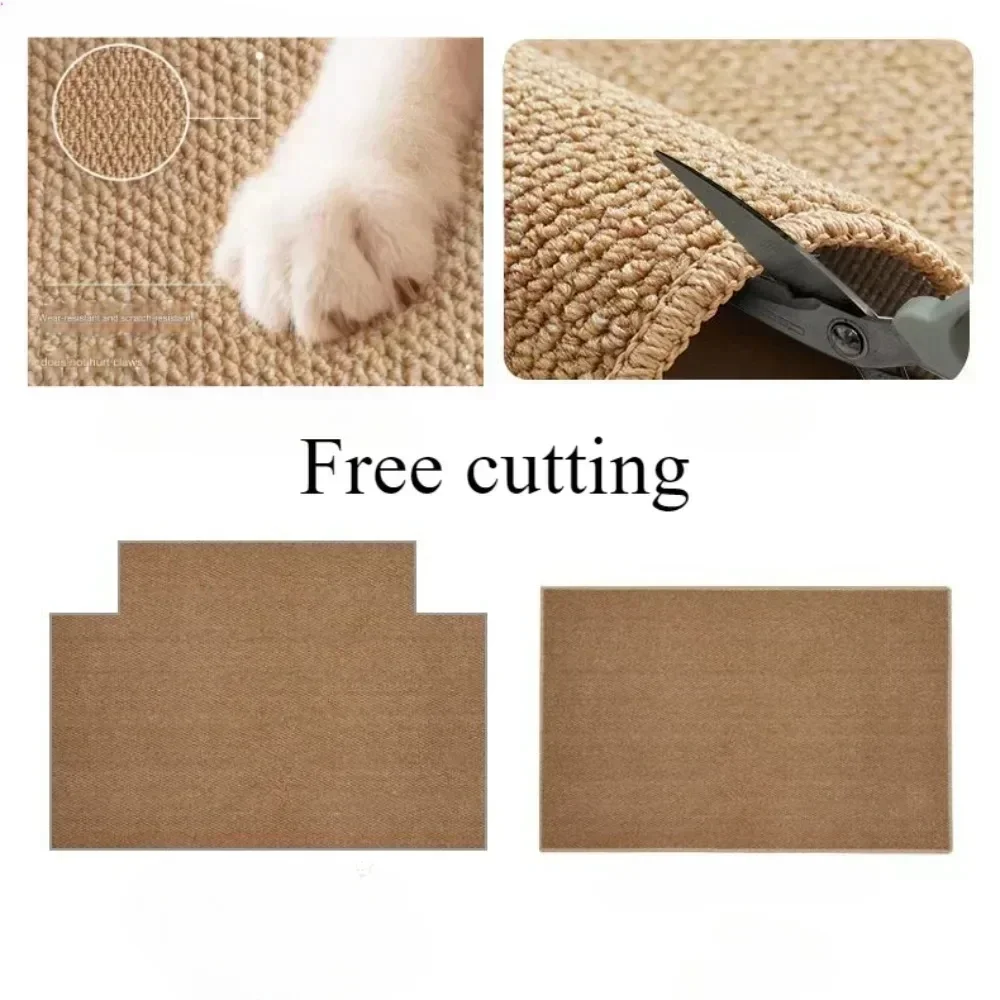 Sisal Cat Scratching Mat Indoor Carpet Scratcher Cat Scratch Wear Resistant Claw Sharpener Easy Cleaning Cuttable Sisal Carpets - Image 6