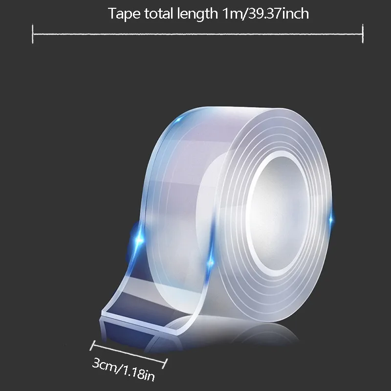Super Strong Double Sided Adhesive Tape Washable Reusable Waterproof Transparent Double Tape Suit for Kitchen Bathroom Supplies double sided adhesive tape adhesive tape waterproof tape double sided tape waterproof sealing tape sealing tape