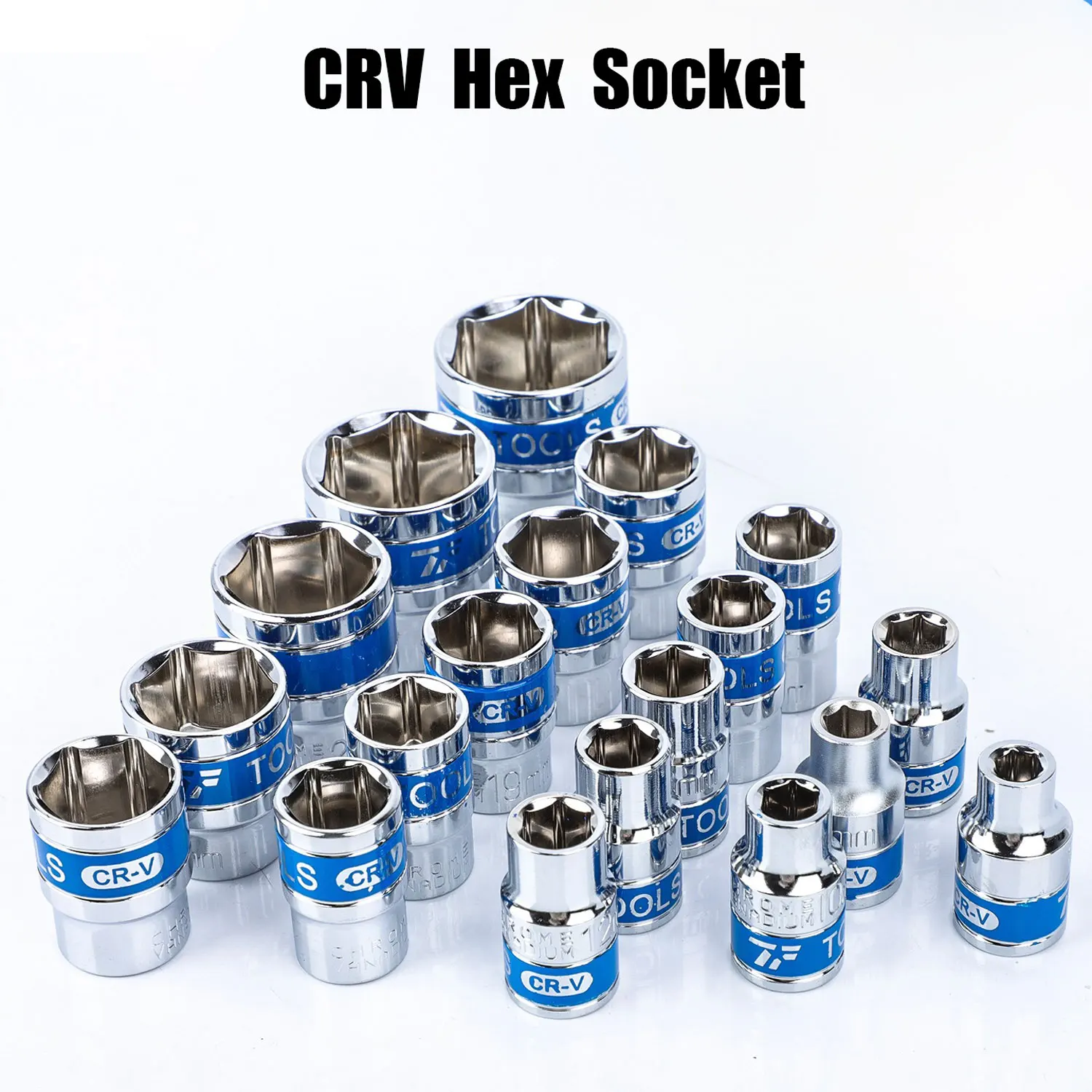 8–32 mm 1/2 Zoll Sechskant metrische kurze Steckschlüssel CR-V Ratschenschlüssel Steckschlüssel Ratschenschlüssel Werkzeugsatz Schlagsteckschlüssel für Auto Autoreparatur – Detail 1