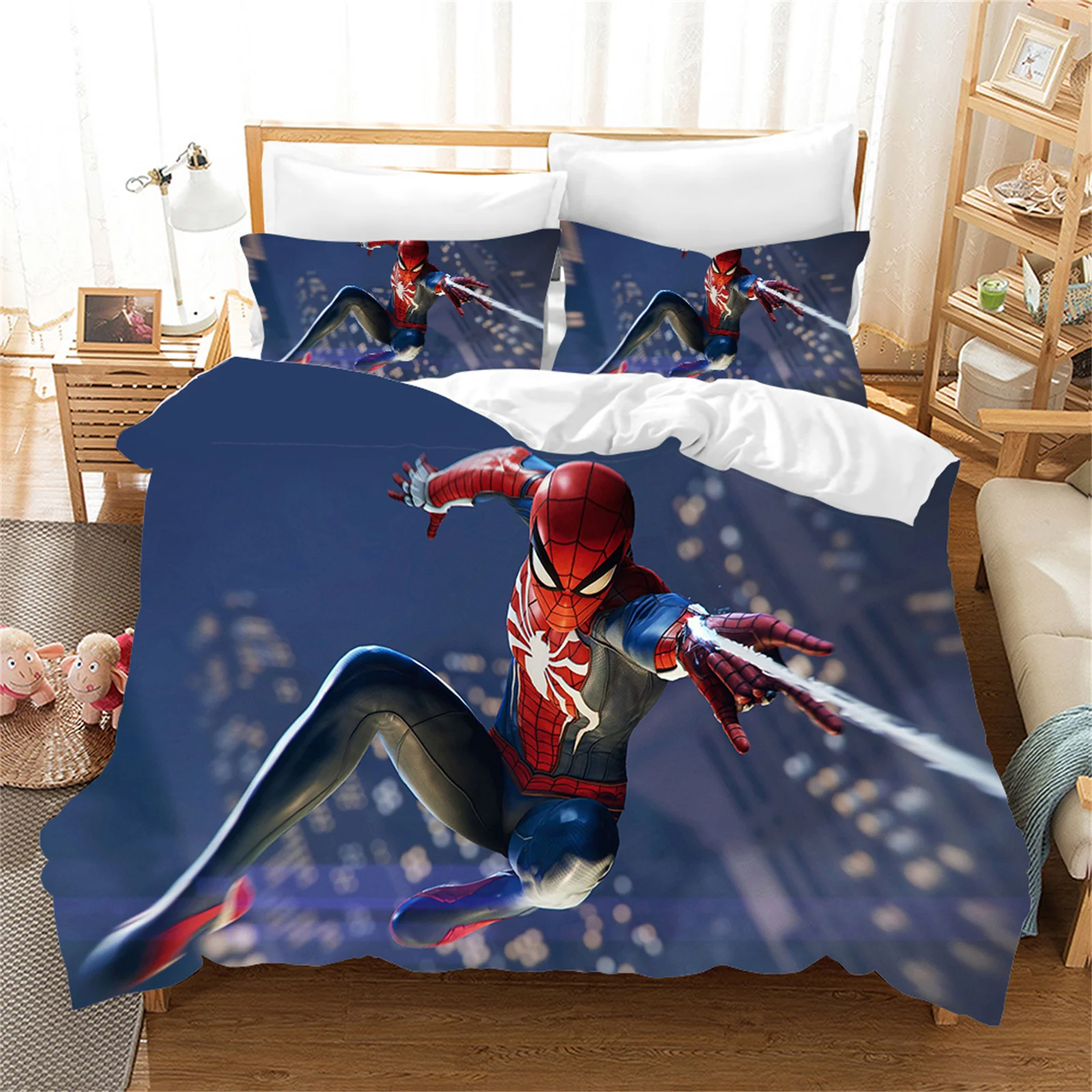 Housse de couette Spiderman 220×240, parure de lit, 2 personnes, double – Image 17