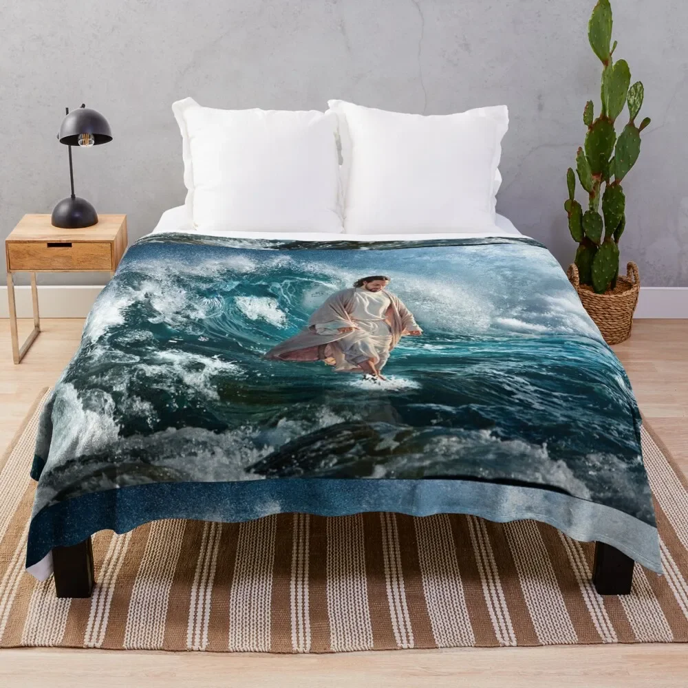 

Jesus Walking on The Sea Throw Blanket Nap Thermals For Travel Blankets