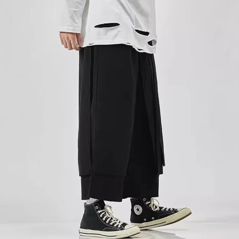 Cargo Pants Men Japanese Style Wide Leg Baggy Draping Work Out Trousers Stylish Streetwear Comfortable Chic Breathable Jogging 2