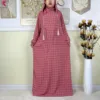 110718-73ed00.jpg Nouveau Ramadan coton robe femmes recueillir taille Double chapeau Abaya femmes musulmanes ample Maxi caftan dubaï turquie Islam vêtements de prière