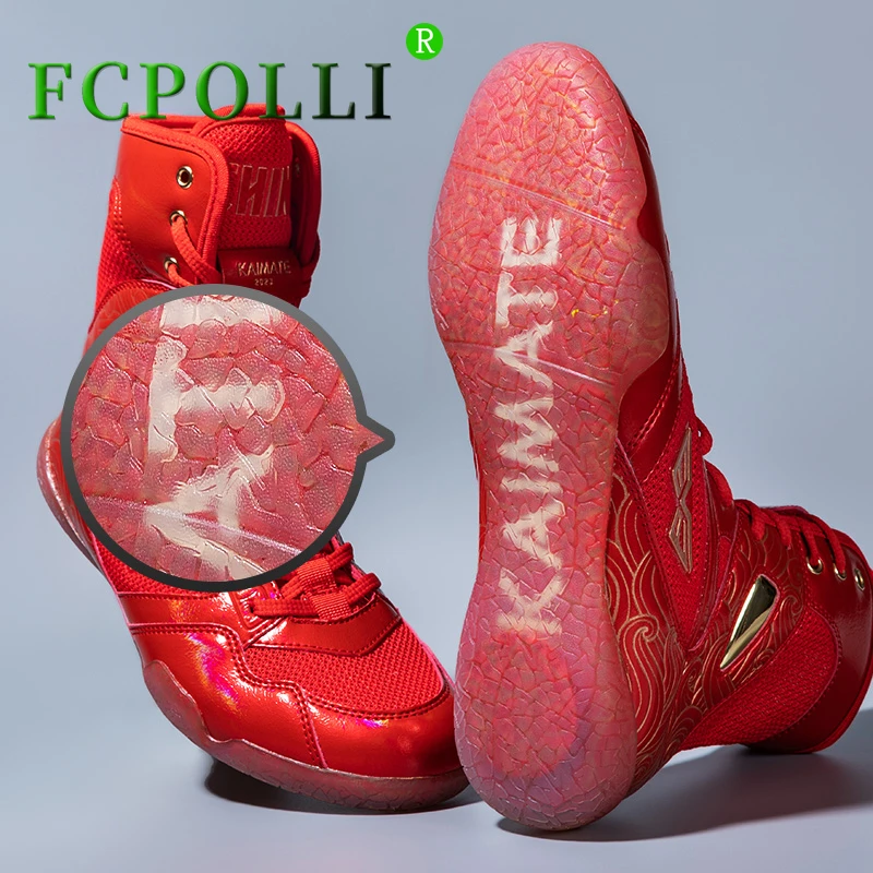 

Professional Men Wrestling Boots Hard-Wearing Big Boy Training Shoe Breathable Boxing Shoes Couples Luxury Brand Fighting Boots