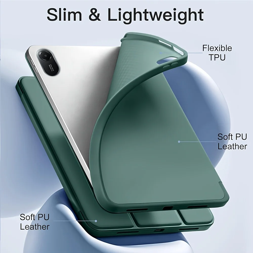 Premium PU Leather Flip Stand Smart Cover with Soft Silicone Back Shell