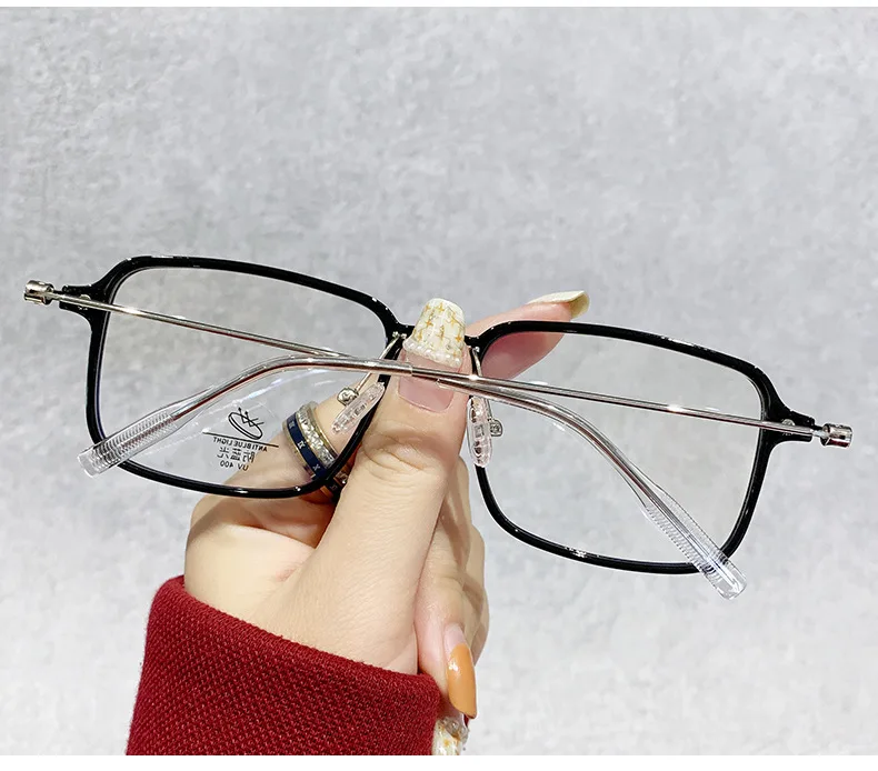Modische, quadratische, übergroße, ultraleichte Sonnenbrille mit Blaulichtfilter für Kurzsichtigkeit und Astigmatismus – Detail 14
