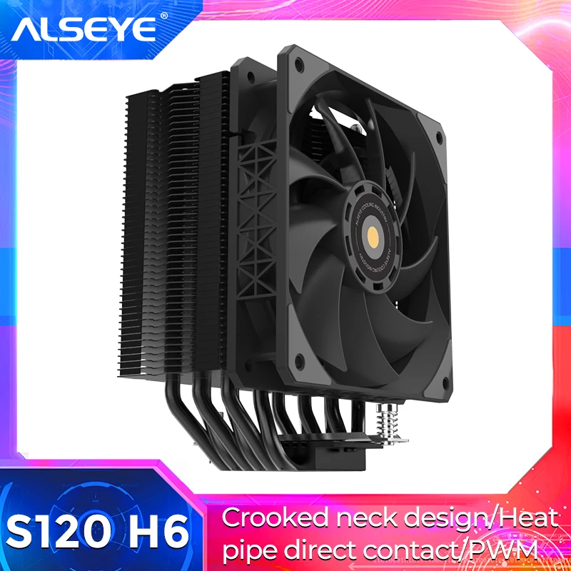 Кулер для процессора ALSEYE H4 H5 H6, 6 тепловых трубок, с выпечкой, с поддержкой LGA 1200 1700 2011 2066/AM3 AM4 AM5 Socket