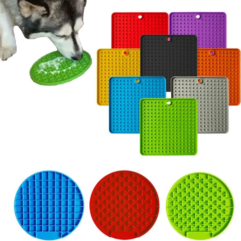 

Pet Dog Feeding Food Bowl Puppy Slow Down Eating Feeder Silicone Doggy Feeding Lick Pad Dish Prevent Obesity Pets Bowls Supplies