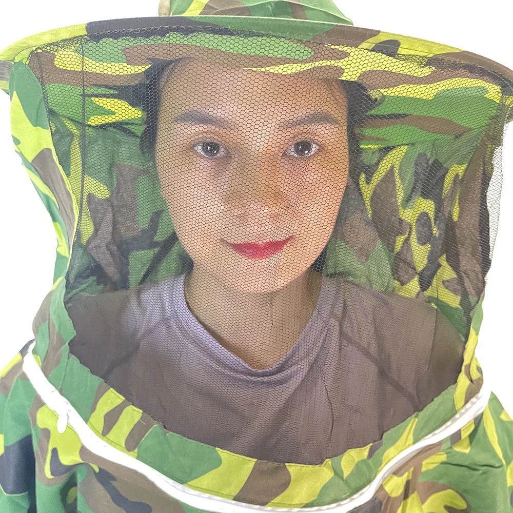 1PCS Beekeepers Imker Camouflage Breathable Protect Cloth Hooded Veil Gloves Anti Bite Honey Collect PrBeekeeping Farm Supplies