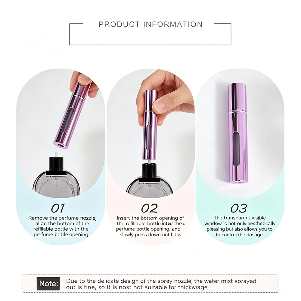10ml Portable Refillable Aluminum Perfume Atomizer Spray Bottle
