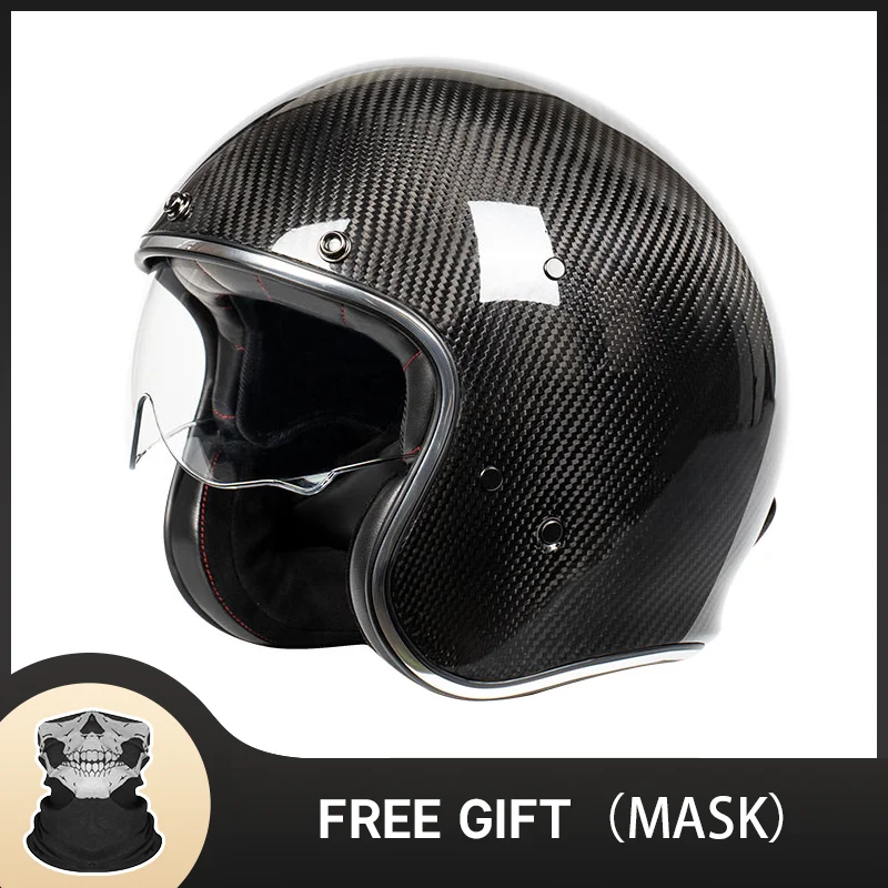 

Light Weight Carbon Fiber Retro Open Face Helmet 3K 12K Carbonfiber Off-road Motorcycle Casco De Moto Accesorios Moto Helmets