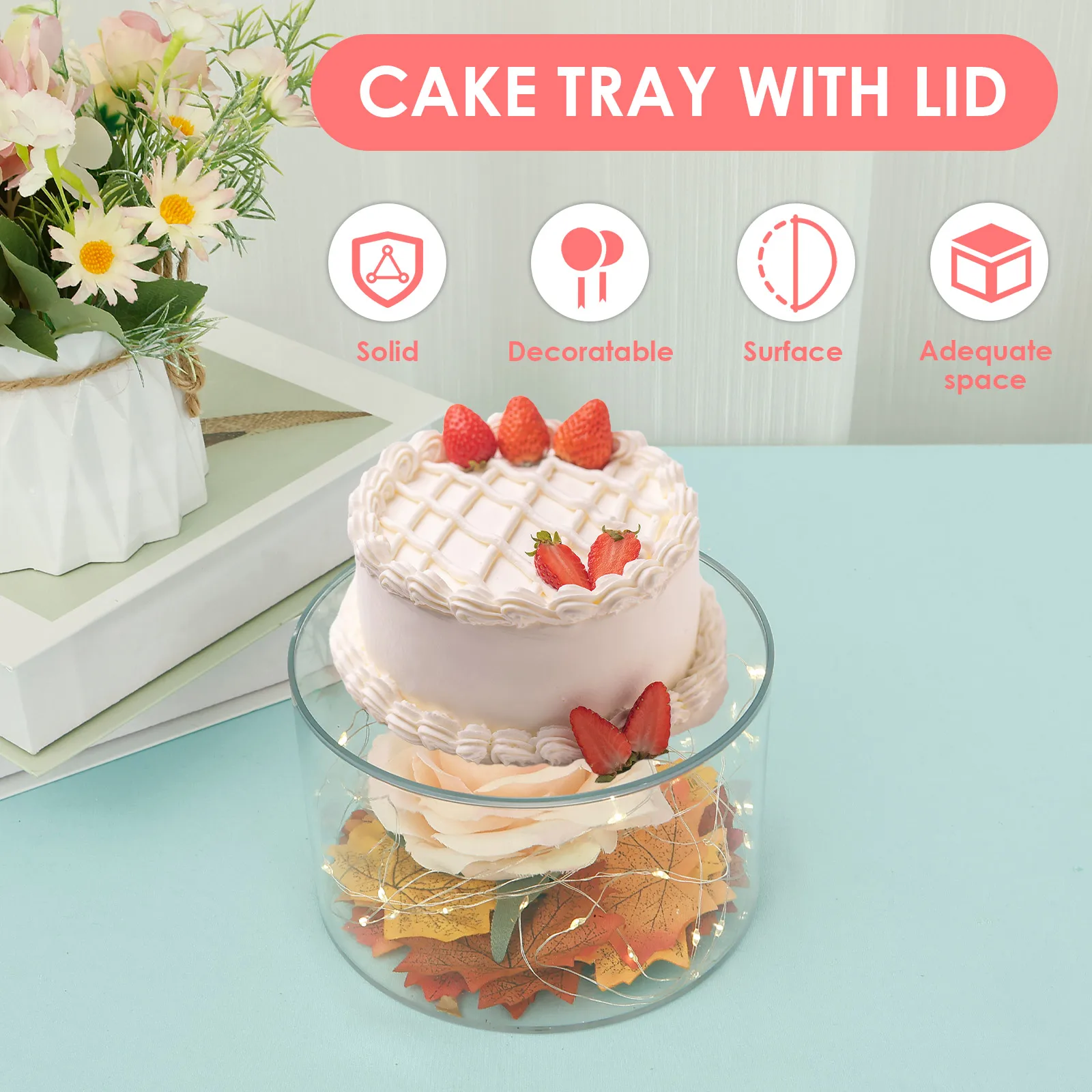 Set 3 Alzate Per Torte In Acrilico Trasparenti – 15, 20, 25 Cm – Riempibili Per Centrotavola - 3