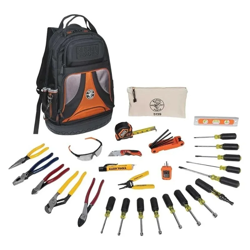 

Klein Tools 80028 Hand Tools Kit includes Pliers, Screwdrivers, Nut Drivers, Backpack, and More Jobsite Tools, 28-Piece