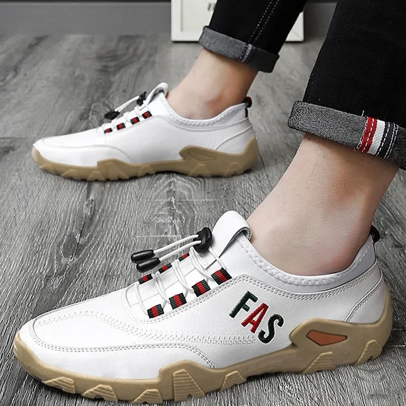 New 2025 Autumn Handmade Leather Casual Men Shoes Design Fashion Sneakers Man Loafers Breathable Low Top Flat Shoes Driving 3