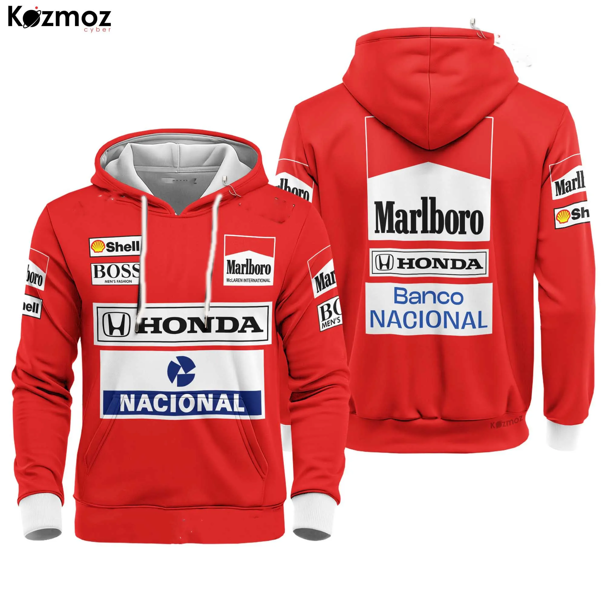 F1 Ayrton Senna Honda Racing Sweat à capuche unisexe sport loisirs mode tendance pour adultes et enfants