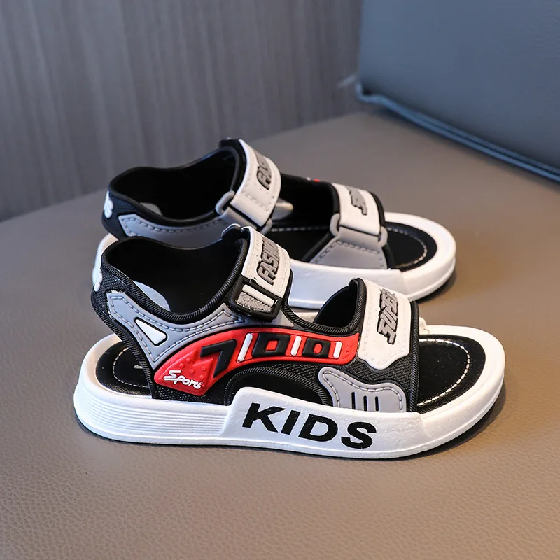 Kids' Sandals Korean Style Cute Cartoon Soft-Sole Outdoor Anti-Slip Sandals with Velcro for Boys, kids shoes,children sandals,kids sandals