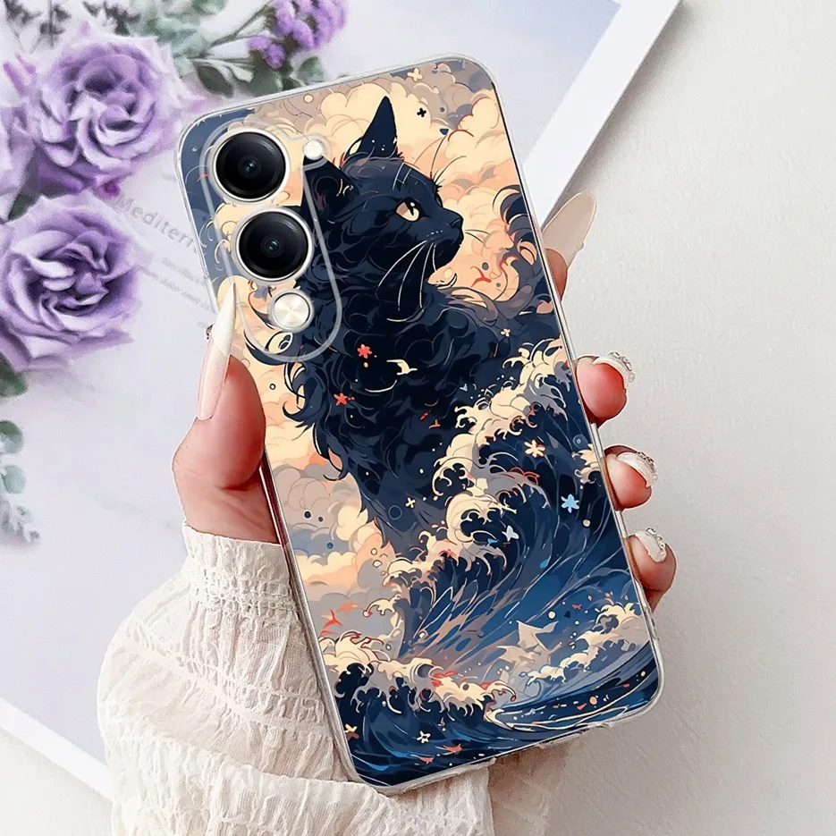 Cute Cat White Lion King Painted Soft Slim Phone Case