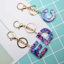 

Key Ring Rhinestone Decor Exquisite Workmanship Translucent Hollowed-Out English Alphabet Keyring for Women