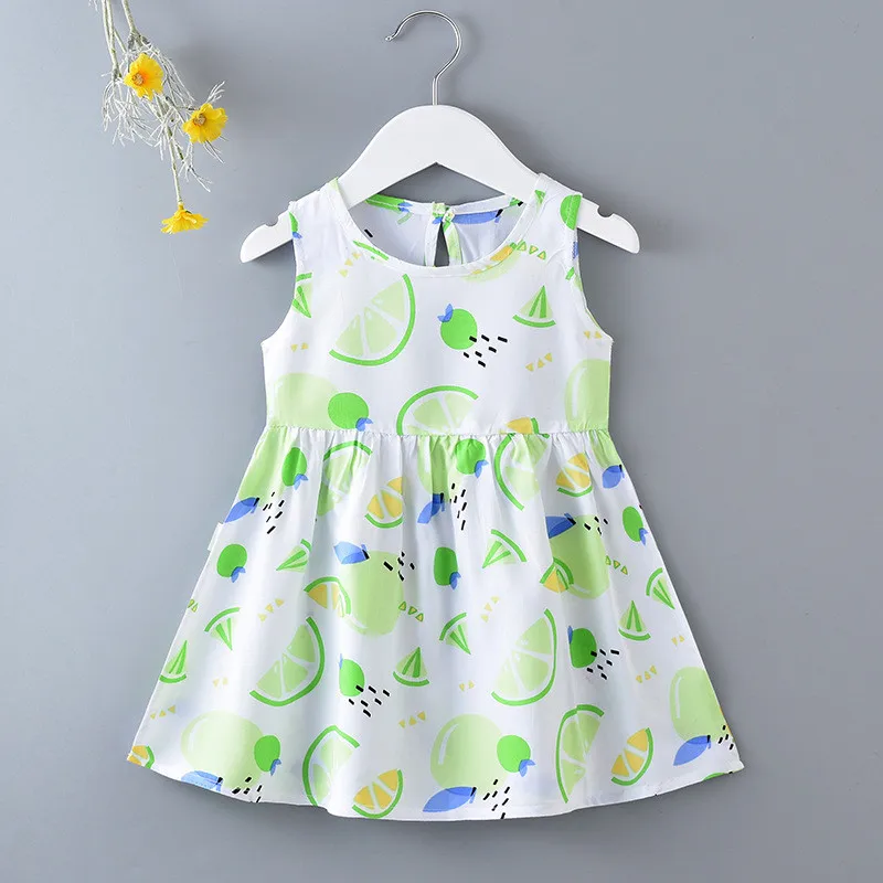 Casual Baby Girl Cotton Infant Sleeveless A-Line Pleated Vest Dress Toddler Kids Clothes Mini Princess Dress girls dress baby girl dress