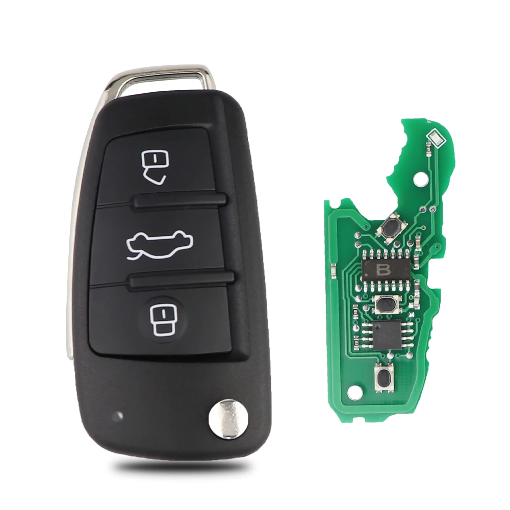 315/433Mhz Remote Car Key for Audi Q7 B7 Q3 A3 TT A2 A8 A6 A6L A4 S5 C5 C6 B6 A4L A5 Q5 S RS S18X0837220 8P0837220D ID48 No Logo