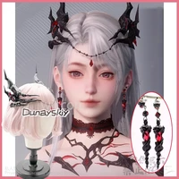 Anime Game Love And Deepspace Cosplay Sylus Heroine 3D Dragon Horns Headwear Earrings Jewelry Accessories Cos Customized