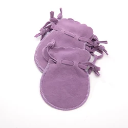 Set of 10 Elegant Velvet Drawstring Pouches for Jewelry and Gift Packaging (Purple)