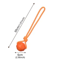 Interactive Durable Cotton Rope Ball Toy for Dogs - Non - Toxic and Perfect for Indoor & Outdoor Play (M orange)