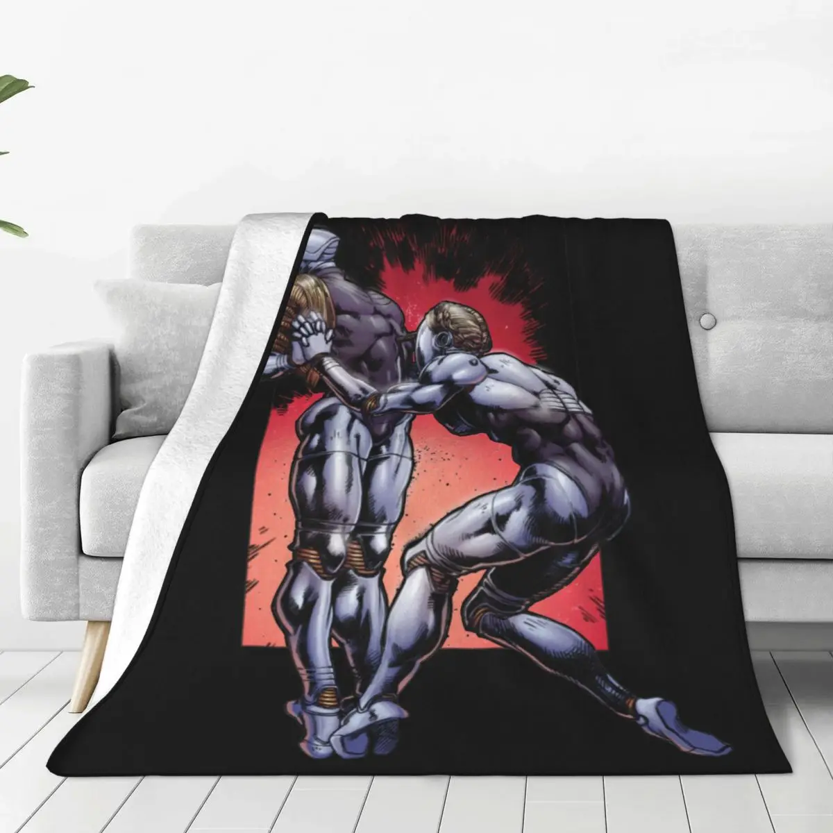 

Atomic Heart Twins Flannel Throw Blankets USSR Game Robot Cartoon Blankets for Sofa Couch Super Warm Quilt