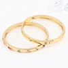 Luxury Punk Rainbow cz Gold Color Bracelet Bangle for Women Wedding on Hand Love Jewelry 4