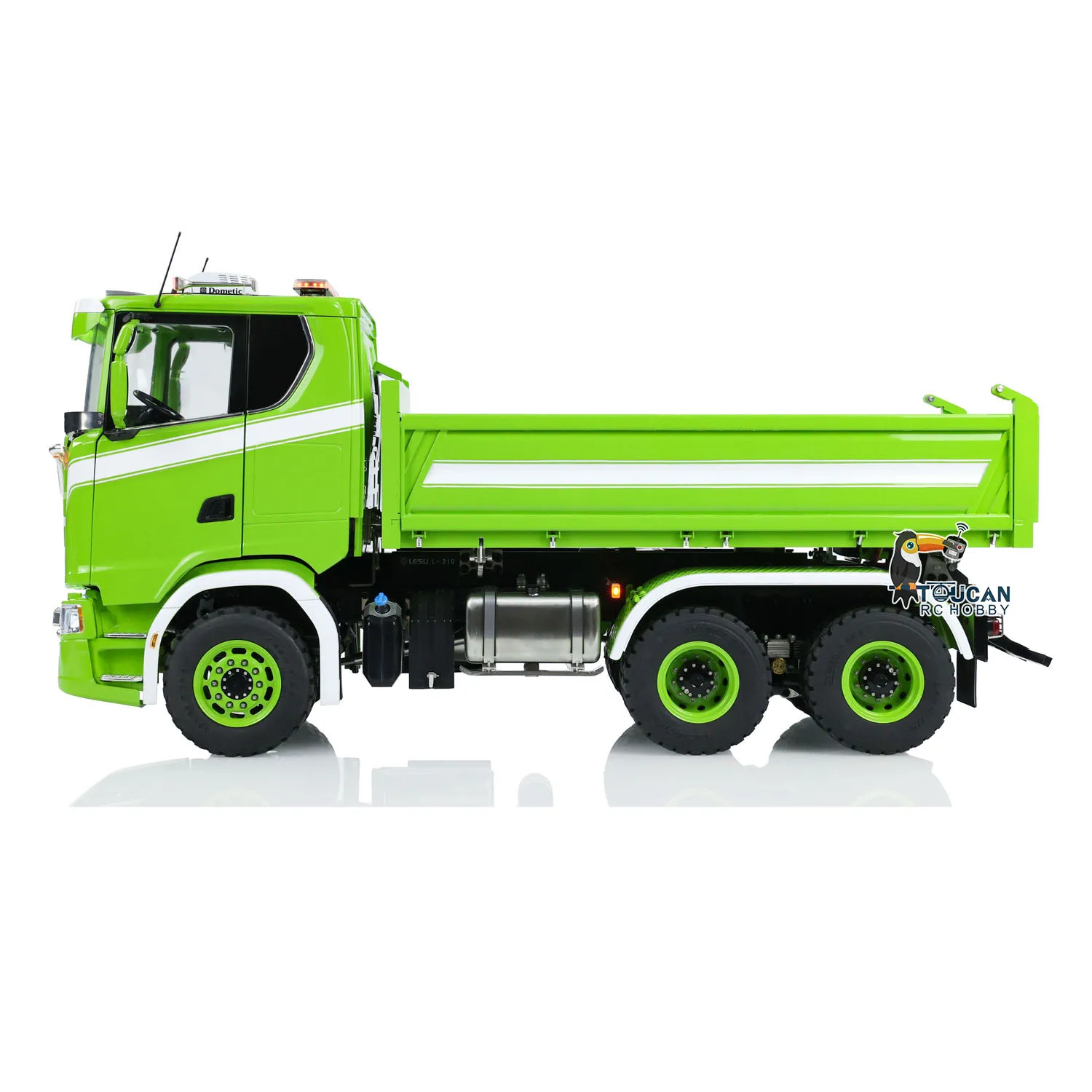 RTR 770S LESU RC Hydraulic Dump Truck 6x6 1/14 Remote Control 3 Ways Tipper Dumper 3 Speeds Vehicle Light Sound Set Smoking Unit 4