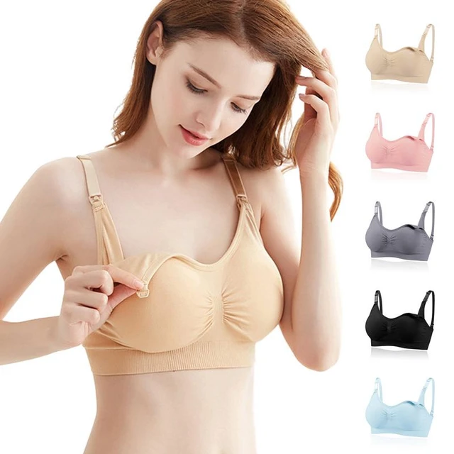 Adjustable Breast Feeding Bras Maternity Nursing Bra With Breathable Pads  No Steel Ring Gathering Bras For Convenient Breastfeed - AliExpress