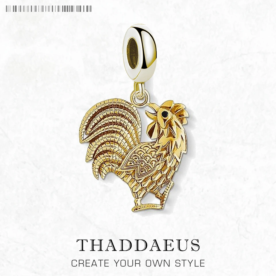 Bracciale Con Ciondolo A Forma Di Gallo In Argento Sterling: Regalo Di Gioielli Zodiacali - Italia