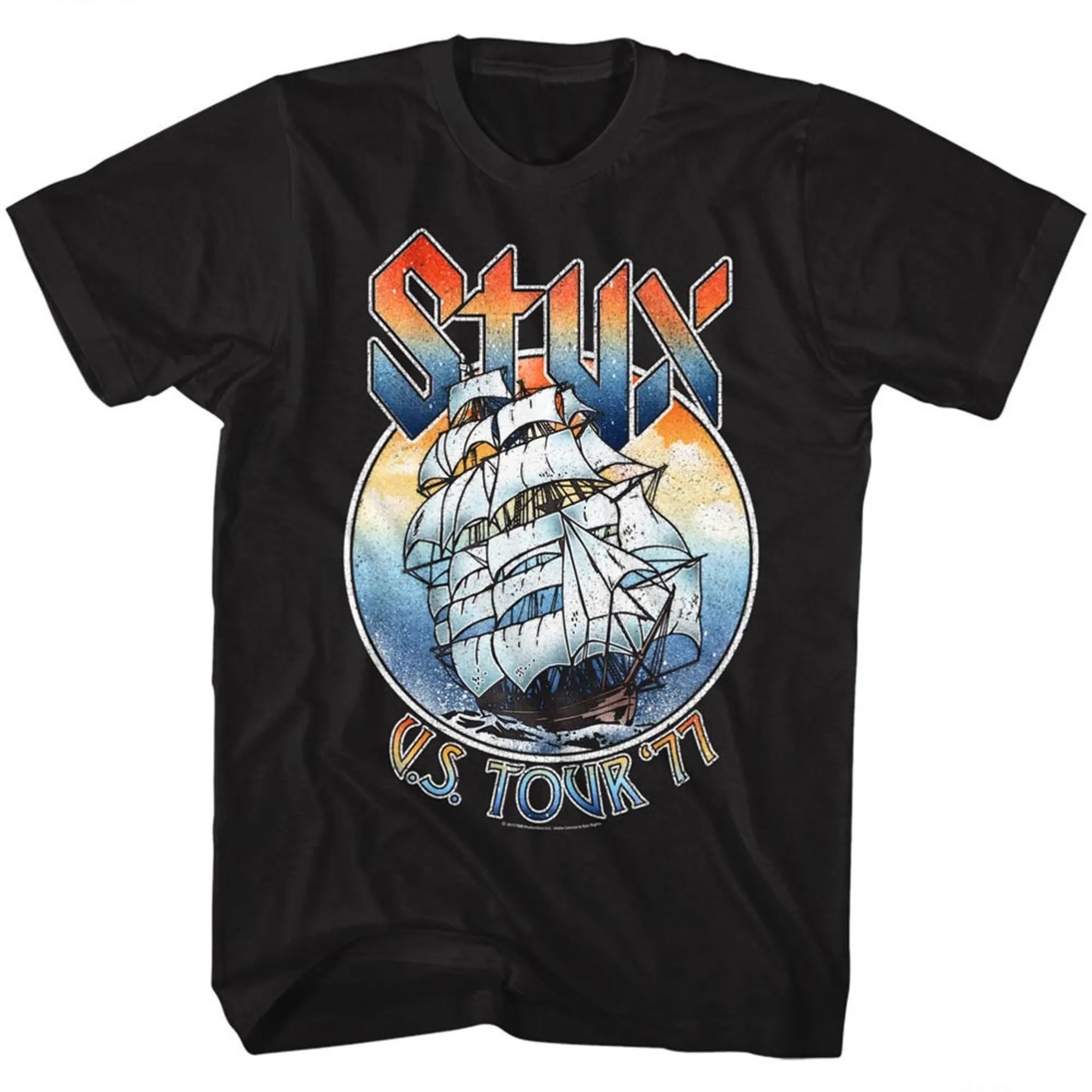 Styx Us Tour Rock And Roll T Shirt Maniche Lunghe O Corte
