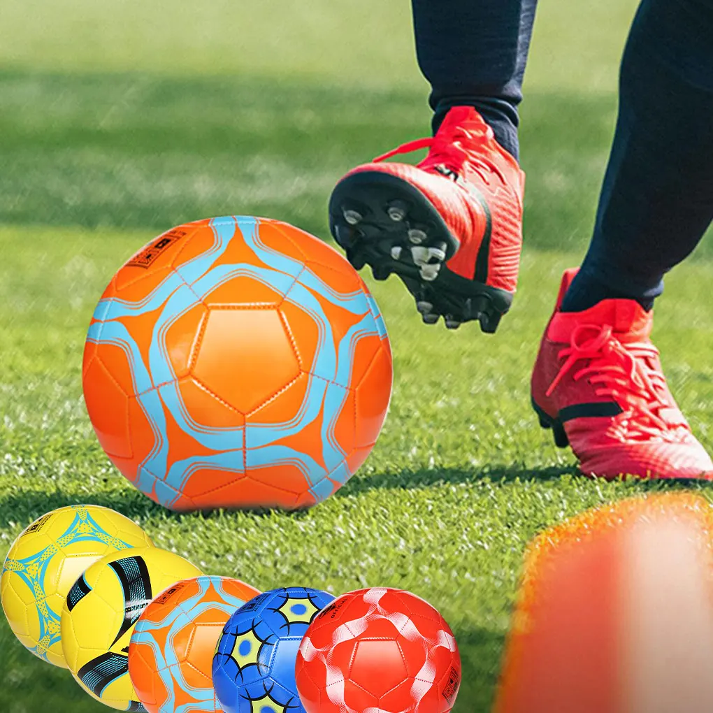 Football Balls Official Size 5 PVC Material Outdoor Soccer Seamless Soccer Ball Group Training Match Training League ball 5 pcs football sign bucket plastic cone soccer training marker obstacle cones