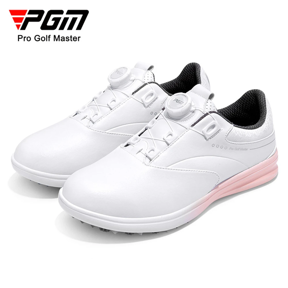 pgm-women-golf-shoes-waterproof-anti-skid-women's-light-weight-soft-breathable-sneakers-ladies-knob-strap-sports-shoes-xz301