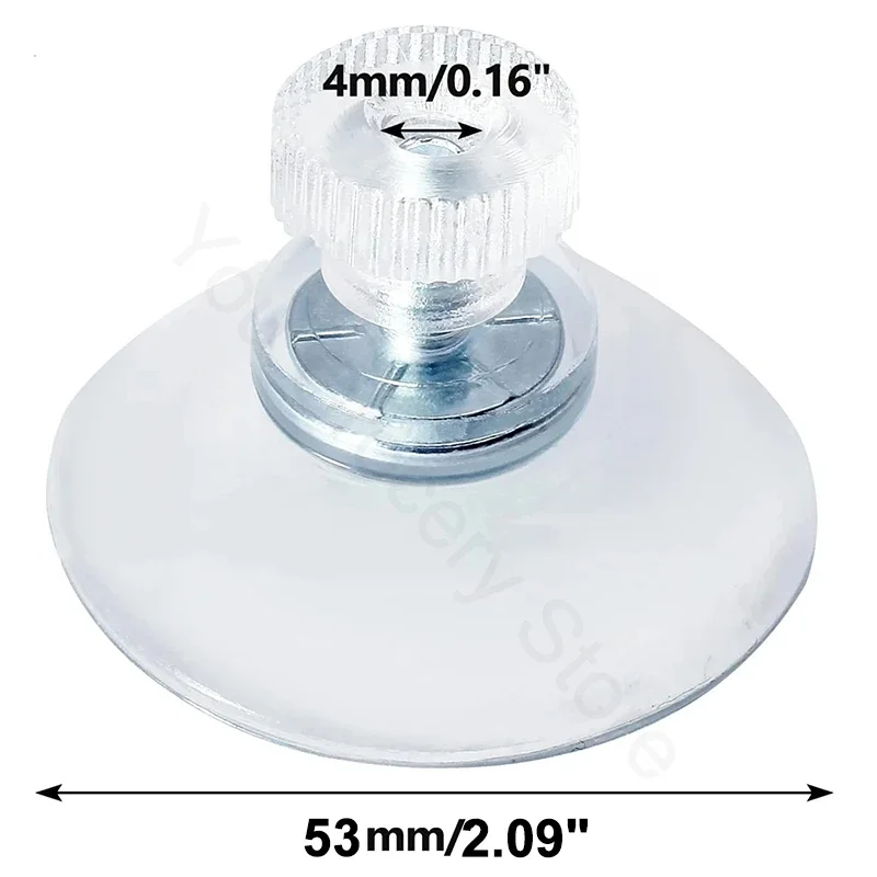 Clear Suction Cup Hooks with 41/53/58mm Screw Suction with Plastic Nuts for Glass Bathroom Doors 100Pcs