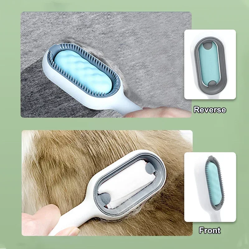 Clean Cat Brush Cat Dog Hair Removal Comb with Wipes Sticky Brush Cat Accessories Pet Products Grooming Supplies Pet Items