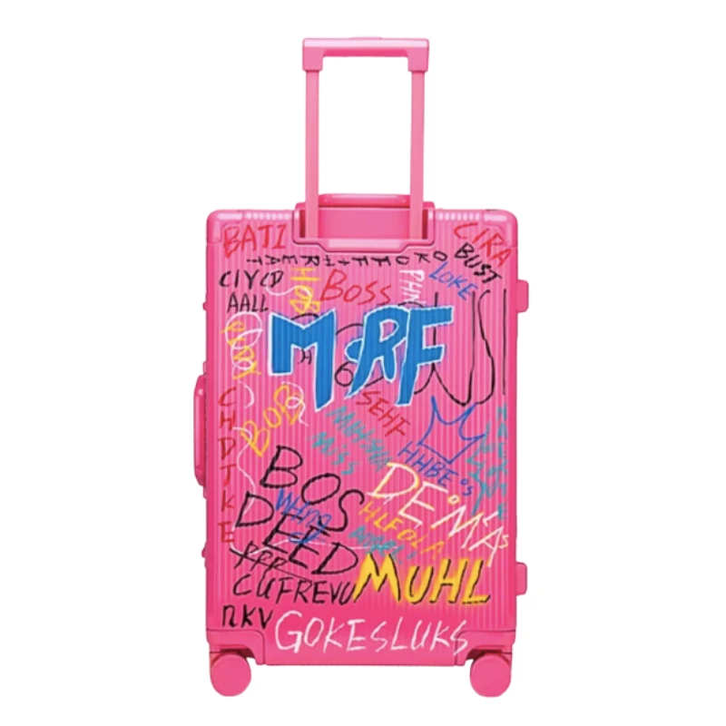 Customizable Luggage - Hand-painted Design Trolley Suitcase with TSA Lock, New Unisex Travel Luggage