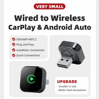 EKIY Wireless CarPlay Dongle Беспроводной Android Auto адаптер 2в1 Автомобильные интеллектуальные системы AI Smart Box для автомобиля с проводным CarPlay — изображение 2