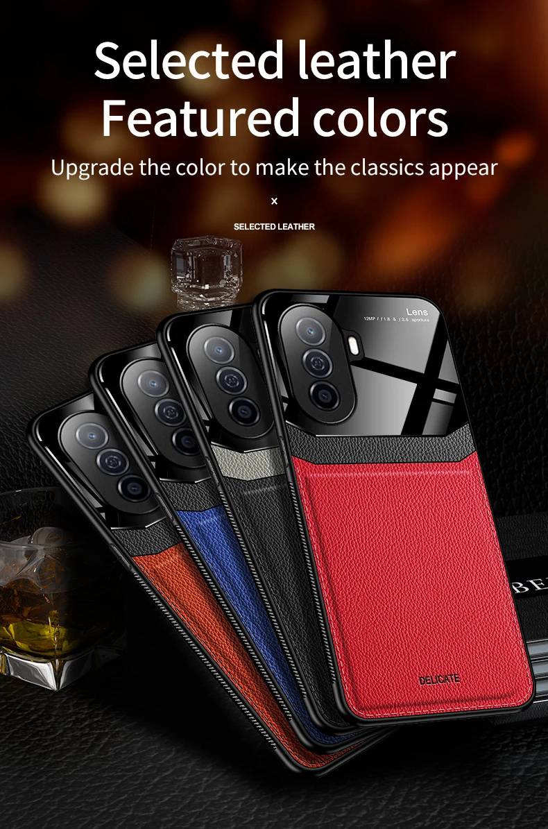 Custodia antiurto alla moda KEYSION per Huawei Nova Y70 Y60 Custodia posteriore in silicone con specchio in pelle per Huawei Nova Y_voghion.com