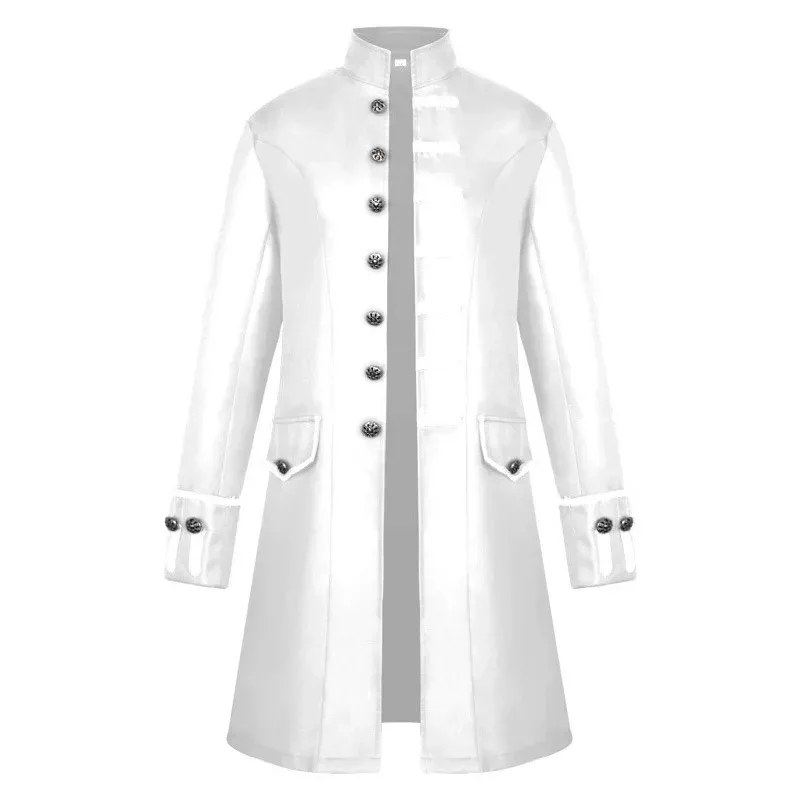 Men's Jacket Vintage Uniform Victorian Frock Coat Gothic Steampunk Long Tailcoat 3