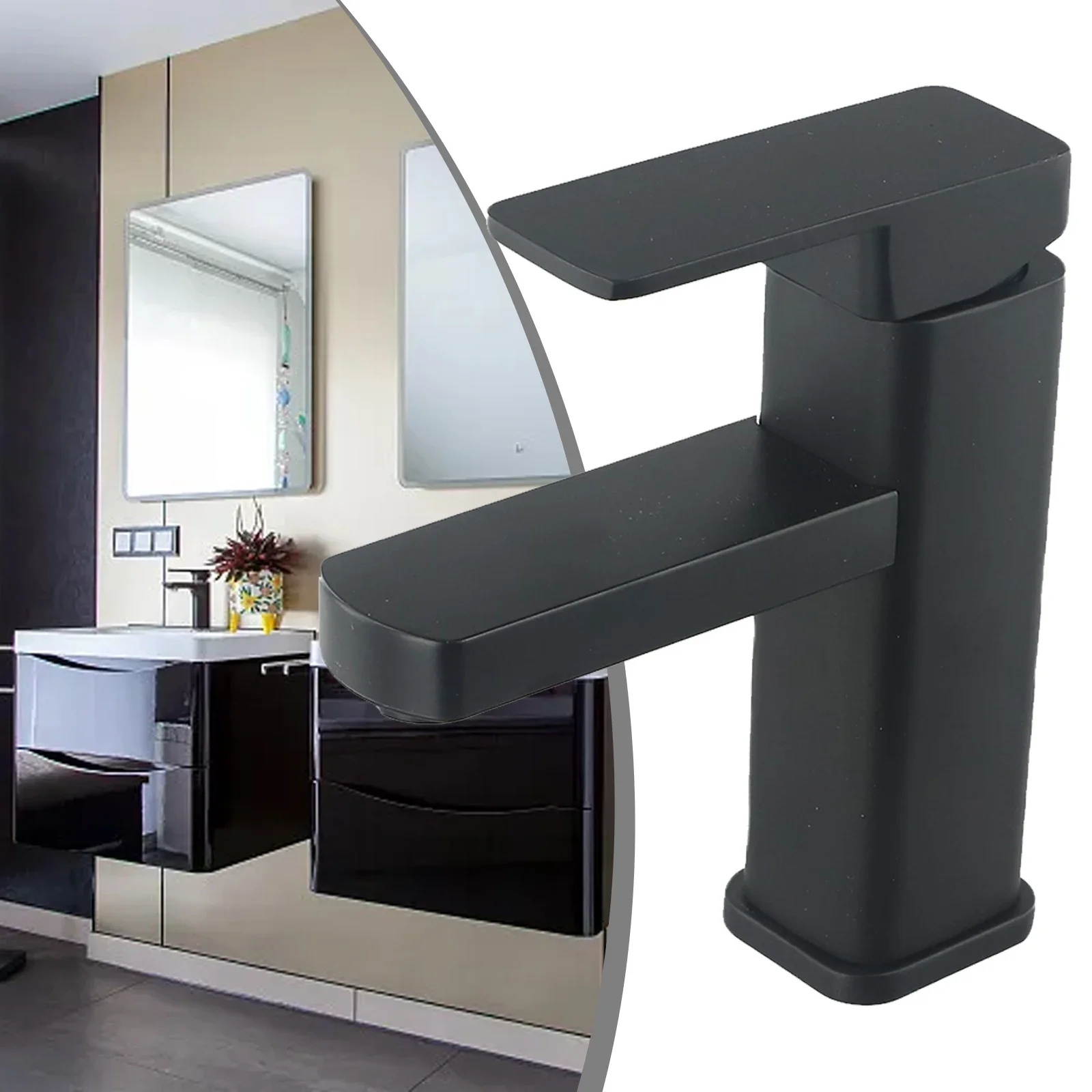 

Water Tap Faucet Bathtub Accessories Basin Bathroom Black Hot And Cold Ingle Handle Mixer Water Tap Top Durable