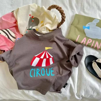 Baby Girls Boys Short Sleeved T-Shirt 2024 Summer Kids Top Tees Toddler Cartoon Printed Shirts Children's Clothes Korean Style 4